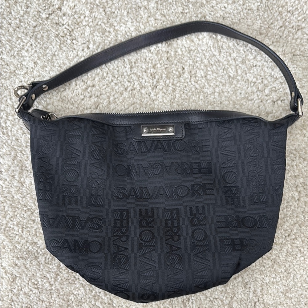 Authentic Salvatore Ferragamo Black Shoulder Bag